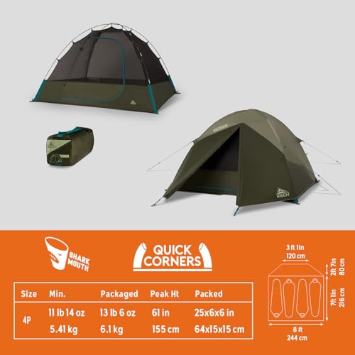 Kelty Daydreamer 4P + 6P Camping Tent, Blackout Fabric, Interior Light Diffusing Gear Loft, Standing Height, PFAS Free - Image 3