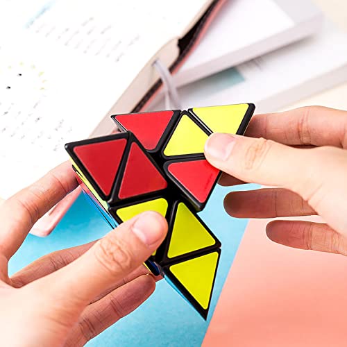 Pyramid Speed Cube Brain Teasers 3X3X3 Speed Cube Triangle Puzzle Magic Cube Brain Teaser Puzzle Toy Black 3X3 #TOP3