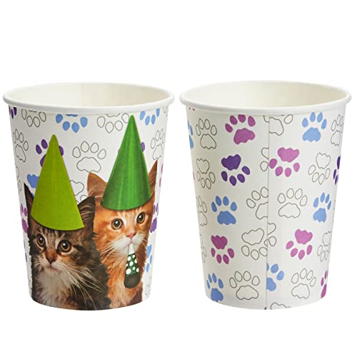 144 Pieces Of Kitten Party Supplies With Cat Birthday Paper Plates, Napkins, Cups, And Cutlery (Serves 24) #TOP5
