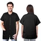 MCEAST 2 Pack Black Pet Groomer Uniforms with Full Zipper Water Resistant and Anti-Static Pet Smock Clothes for Women Men, XX-Large