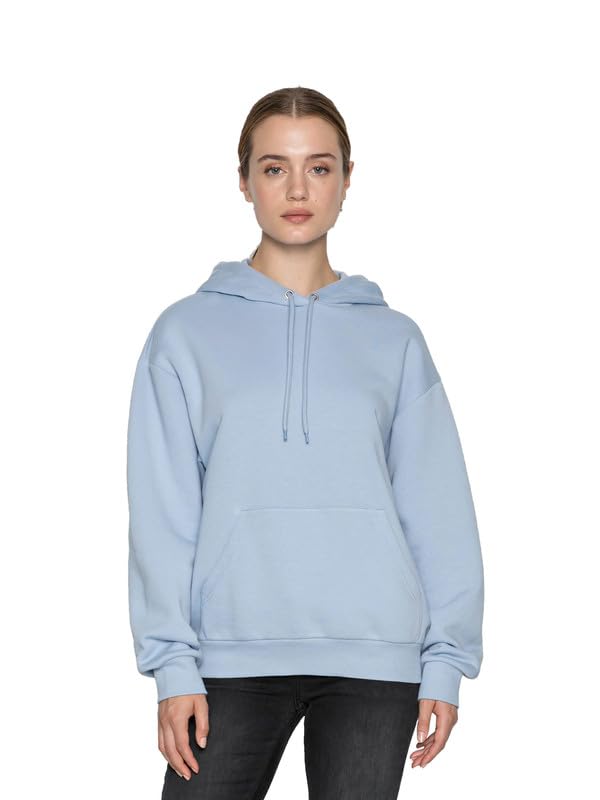 Koverify Relaxed Fit Plain Cotton Blend Hoodie for Women