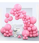 Zingnify Pastel Pink Balloons, 150 pcs Different Sizes Pack of 18 Inch 12 Inch 10 Inch 5 Inch Bab...