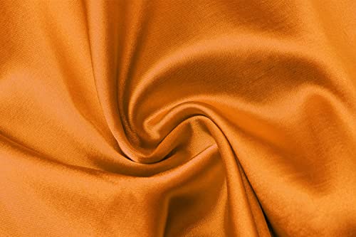 Umeyda Womens Girls Silk Satin Pajamas Set Long Sleeves Matching Pants Classic Sleepwear Loungewear, Orange, 13-14 Years #TOP6