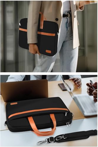Ferkurn Laptop Bag Case Messenger Computer Bag for Women Men Briefcase with Shoulder Compatible with Macbook Pro/Air, HP Pavilion, XPS Latitude, ASUS, Acer, Samsung, Black, 17 17.3 Inch - Image 2