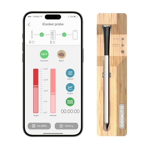 COOKIT Smart Meat Thermometer Digital Wireless for Party Turkey iOS & Android APP Cooking Tool
