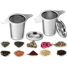 Infuser for Loose Leaf Tea, Stainless Steel Tea Infuser,Loose Leaf Tea Steeper Strainer with Double Handles, Extra Fine Mesh Ball Infusers, Diffuser Holder Filter for Mugs Stainless material 2 Pcs