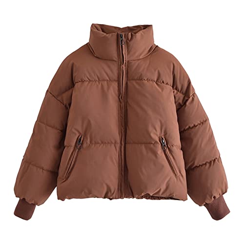 Casaco feminino acolchoado acolchoado ultraleve, jaqueta parkas, agasalho, com zíper, para inverno,