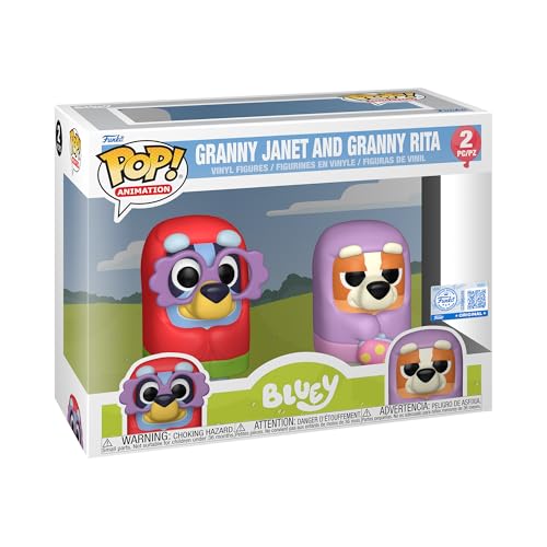 Funko Pop! Animation: Bluey - Granny Janet and Granny Rita, 2-Pack - Amazon Exclusive - Collectable Vinyl Figure - Gift Idea - Official Merchandise - Toys for Kids & Adults - for Collectors & Display