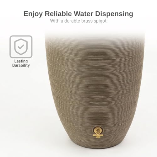 Image of RTS Home Accents 50-Gallon Newport Rain Barrel, Sandstone Color