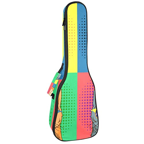 Housse ukulélé ténor pour concert sac à dos étanche à motif chat pop art