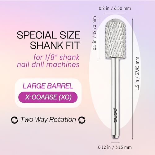 Broca de carburo PANA para manicura y pedicura 1/8 pulg miniatura 4
