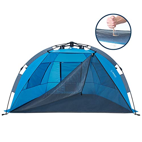 Beach Tent with SAND-FREE Porch, 4 Person XL Deluxe Tent, Easy to Clean