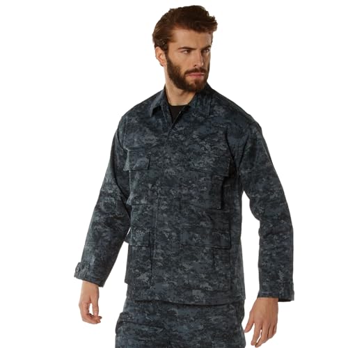 Image of Rothco BDU Uniform Shirt | Men's Long Sleeve Tactical Cargo Overshirt Utility Hunting Fishing Shacket Button Down Jacket with 4 Pockets