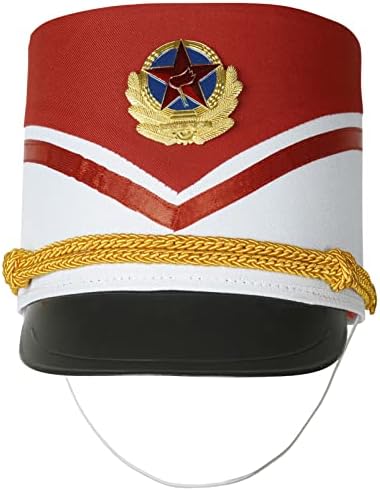 inhzoy Kids Majorette Top Hat Soldier Hats Drum Band Hat for Boy Girl Performence Cosplay âParty Costume Hat