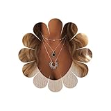 Inilbran Collana Girocollo Con Fiore Di Loto A Strati Boho Collana Vintage Rotonda Con Gemme Nere Collana Con Ciondolo Con Gemme Nere Collana Etnica Con Fiore Scavato Collana In Argento Con Fiore Di