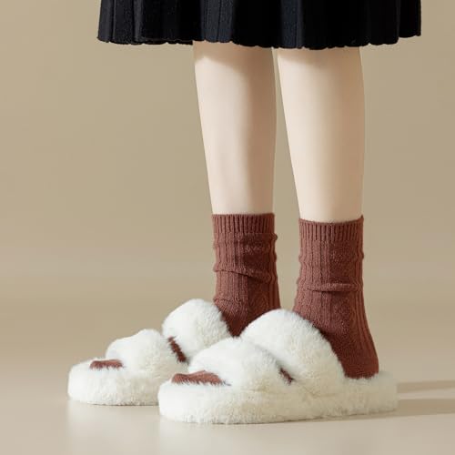 Image of Mcool Mary Womens Crew Socks,Retro Casual Knit Cotton Comfy Breathable Dress Socks for Ladies 5 Pairs