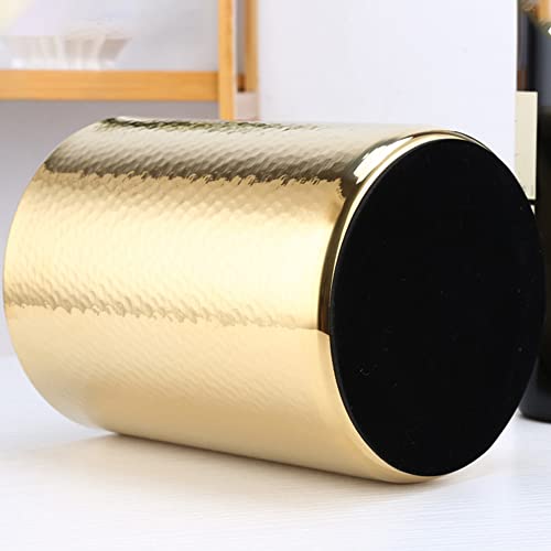 Jaquiain Stainless Steel Champagne Bucket Home Hammered Ice Wine Bucket Ktv Wine Ice Square Bucket Beer Bucket,Gold #TOP1