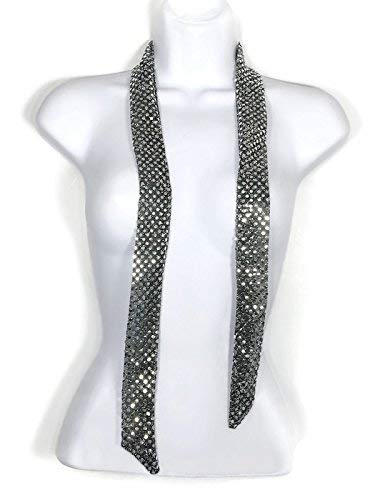 Silver Sequin Dot Skinny Scarf Long Skinny Scarves Womens Neckties Sequin Skinny Scarf3