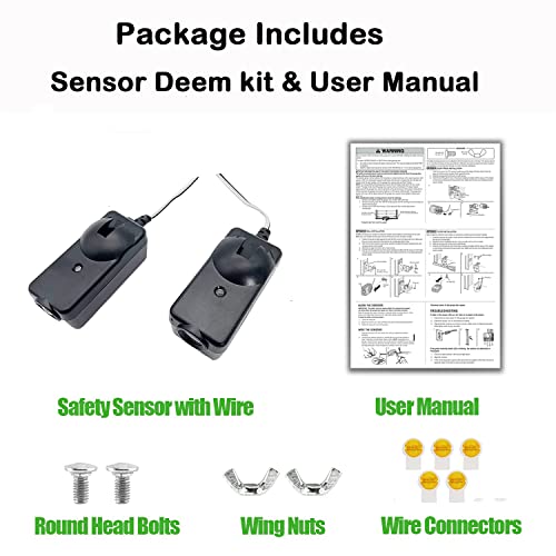 Jacose Universal 41A5034 G801Cb-P Safety Sensor Kit For Liftmaster, Chamberlain, Sears Craftsman Garage Door Openers Parts Replacement(1997-Current) 2 Pack #TOP1