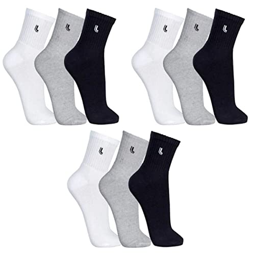 Kit 09 Pares Meia Lupo Sport Cano Médio Algodão Adulto