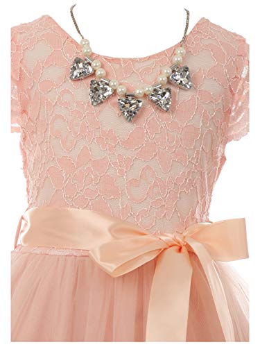 BluNight Cap Sleeve Floral Lace Tulle Party Wedding Bridesmaid Flower Girl Dress4