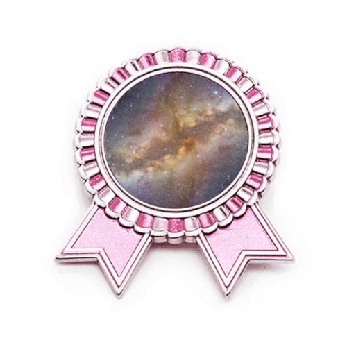 Broche rose galaxie jaune en métal taille M pour accessoiriser une tenue
