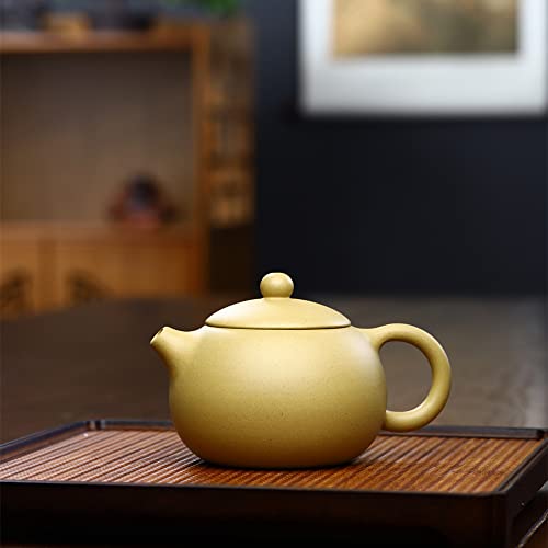Image of Xishi Teapot 15oz Chinese Zisha Clay Pot Ceramics Purple Sand Mud Kungfu Tea Set Kettle 9 Hole Filter (Yellow 450ml)