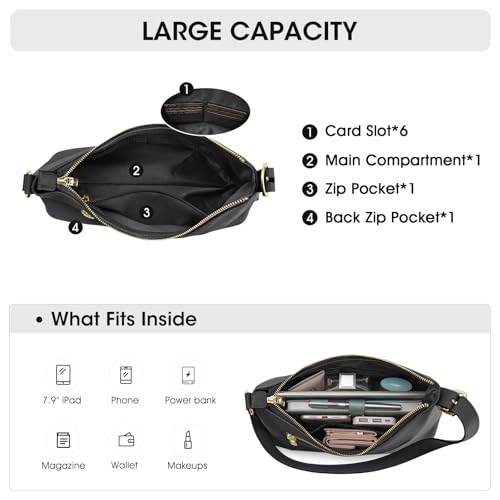 Kattee Bolsa Hobo para Mujer en Cuero Suave Diseño Curvo miniatura 4