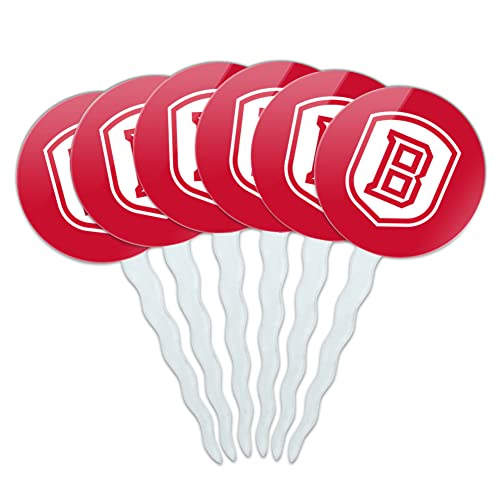Bradley University Primary Logo Cupcake Picks Toppers Decoration Set of 6