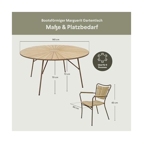 Mandalay Marguerit Gartenmöbel-Set Teak Mokka