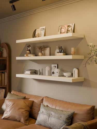 Image of 60in Floating Shelves, 3-Pack 12in Deep Wall Shelf