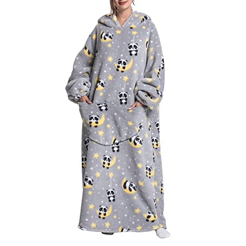 Neufigr Verlängert Oversized Hoodie Decke, Wearable Blanket Sweatshirt, Casual Warme Kapuzenpullover,Langarm Pullover mit Kapuze, Winter Geschenk für Damen Freundin | Einheitsgröße Cover