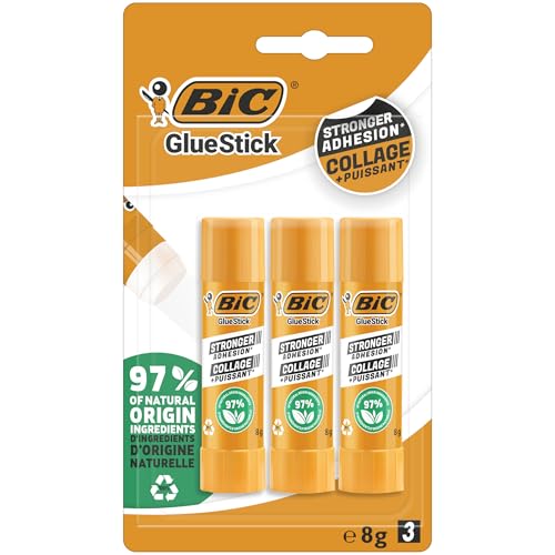 Bic ECOlutions Pegamento en Barra - 8 g, Blíster de 3 Unidades