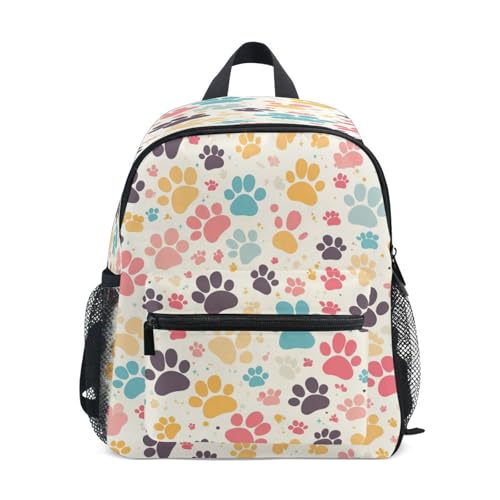 Wudan Cartoon Cute Dog Cat Paw Kids' Backpacks Bottle Pockets Childrens Kids Books Bag for Airplane S