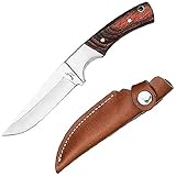Fury De Soto Fixed Blade Knife with Leather Belt Sheath, 8-Inch