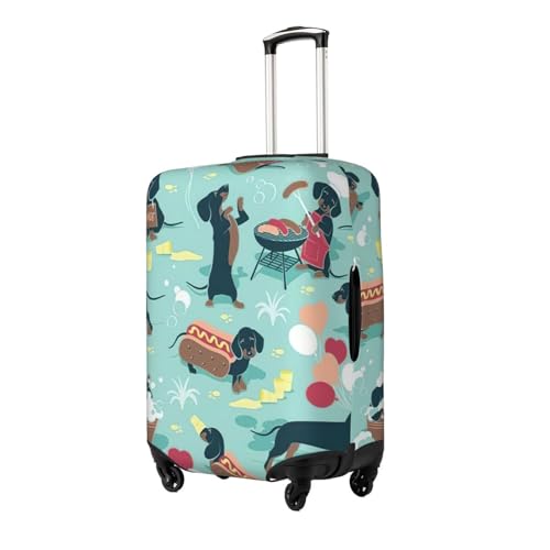 Hot Dogs And Lemonade Print Luggage Suitcase Cover Protector Luggage Washable Covers With Concealed Zipper2