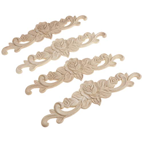 Applique d'angle en bois sculpté M x2 pour meuble à customiser