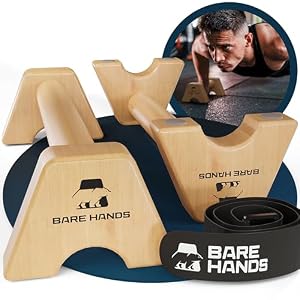 BARE HANDS Holz Liegestützgriffe 2er Set