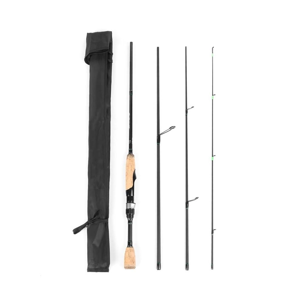 Canna da Pesca Canna da pesca viaggio portatile, leggera, in fibra di carbonio, 4 pezzi, telescopica per viaggi, pesca d'acqua dolce e salata