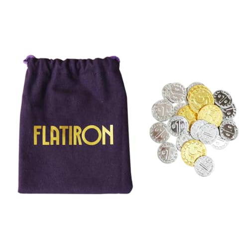 Ludonova | Flatiron Monedas Deluxe | Componente Deluxe para Flatiron, Monedas metálicas Que sustituyen a Las del Juego