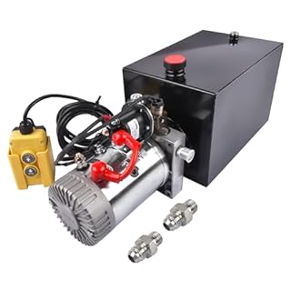 12V 12 Quart Hydraulic Power Unit, 3200PSI Single Acting Hydraulic Pump with Steel Reservoir for Dump Trailers, Truck Lifts, Car Lifts Mixizap