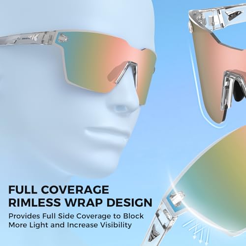 Image of KastKing Tarkio Polarized Fishing Sunglasses, One Piece PC Lens Rimless