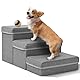 SenDeluz Hundetreppe für Kleine Hunde, 3 Stufen Faltbare Katzentreppe Treppe mit Aufbewahrungsboxen Haustiertreppe für Sofa und Bett Hunde Treppe
