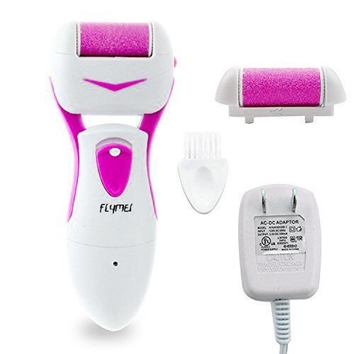 FLYMEI Rechargeable Electric Foot Callus Remover Pedicure Foot File * Gently and Effectively Remove Rough / Dry / Coarse Skin in Seconds, Portable and Easy for Use* (pink)