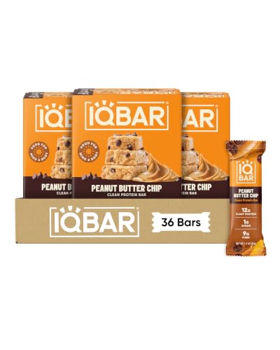 IQBAR Clean High Protein Bars, Low Sugar Keto, Peanut Butter Chip 36ct