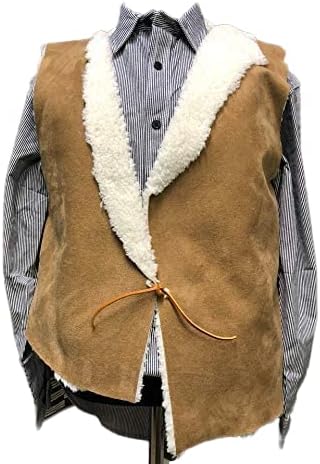CLINT EASTWOOD THE GOOD THE BAD AND THE UGLY SPAGHETTI WESTERN COWBOY MAN WITH NO NAME FAUX SHEEPSKIN VEST SIZE SMALL, MEDIUM, LARGE AND EXTRA LARGE XL