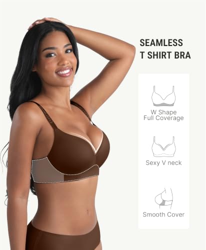 Image of FeelinGirl Wireless Push Up Bra Full Support Lift Balconette Seamless | No Underwire Tshirt Bra, Full Coverage, Back Smoothing, No Show Comfy Bra for Deep V Clothes