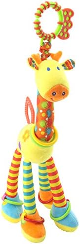 RichChoice Giraffe Baby Educational Toys:1-6-9-12 Month,1-2-3 Year Old Crib Bed,Car Seat, Stroller, Activity,Travel Hanging Toys;Kids Plush Portable Toys with Crinkle, Ring,Teether