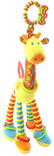 Richchoice Giraffe Baby Educational Toys:1-6-9-12 Month,1-2-3 Year Old Crib Bed,Car Seat, Stroller, Activity,Travel Hanging Toys;Kids Plush Portable Toys With Crinkle, Ring,Teether #TOP8