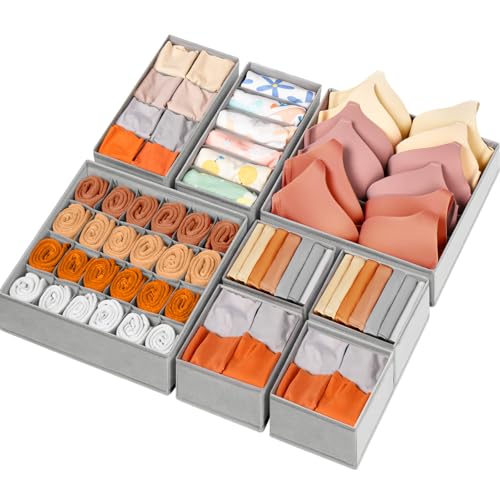 Drawer Organizer Clothes, 8 Pack Dresser Organizer Bins...